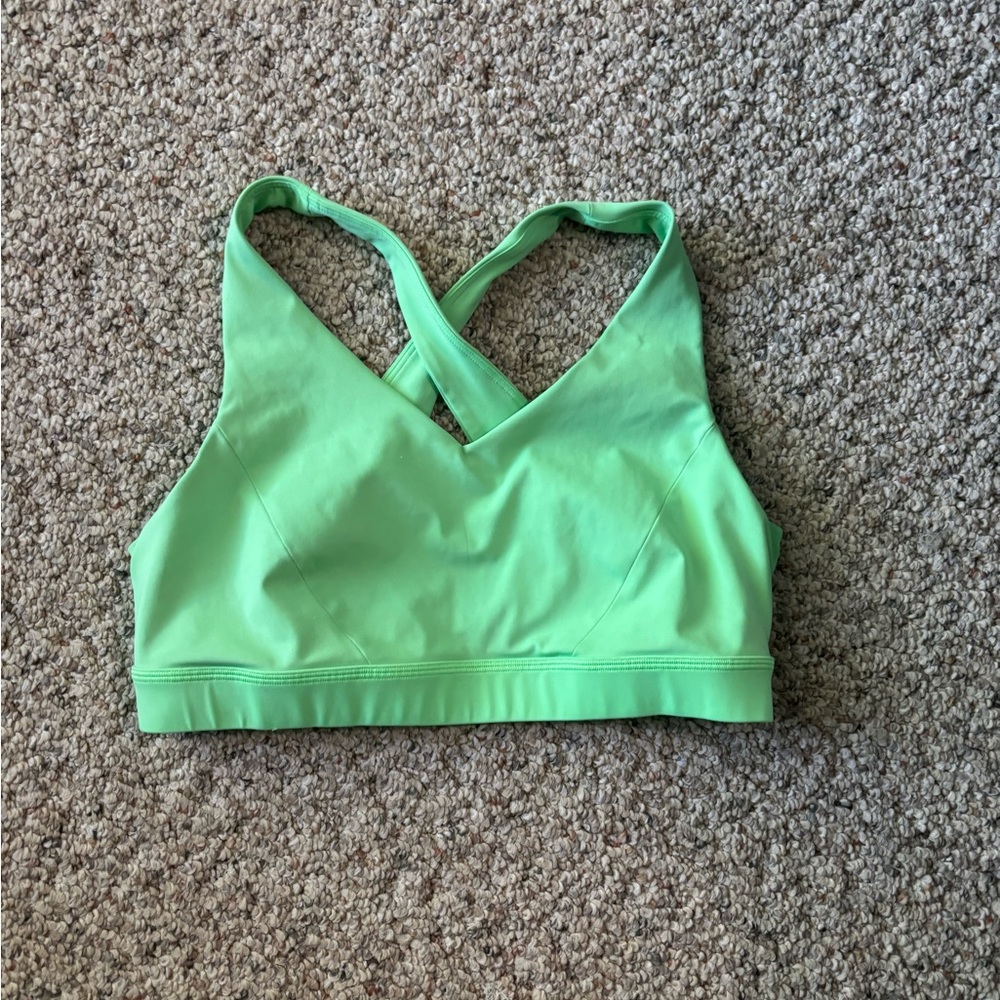 Lululemon Green Cross-Back Sports Bra